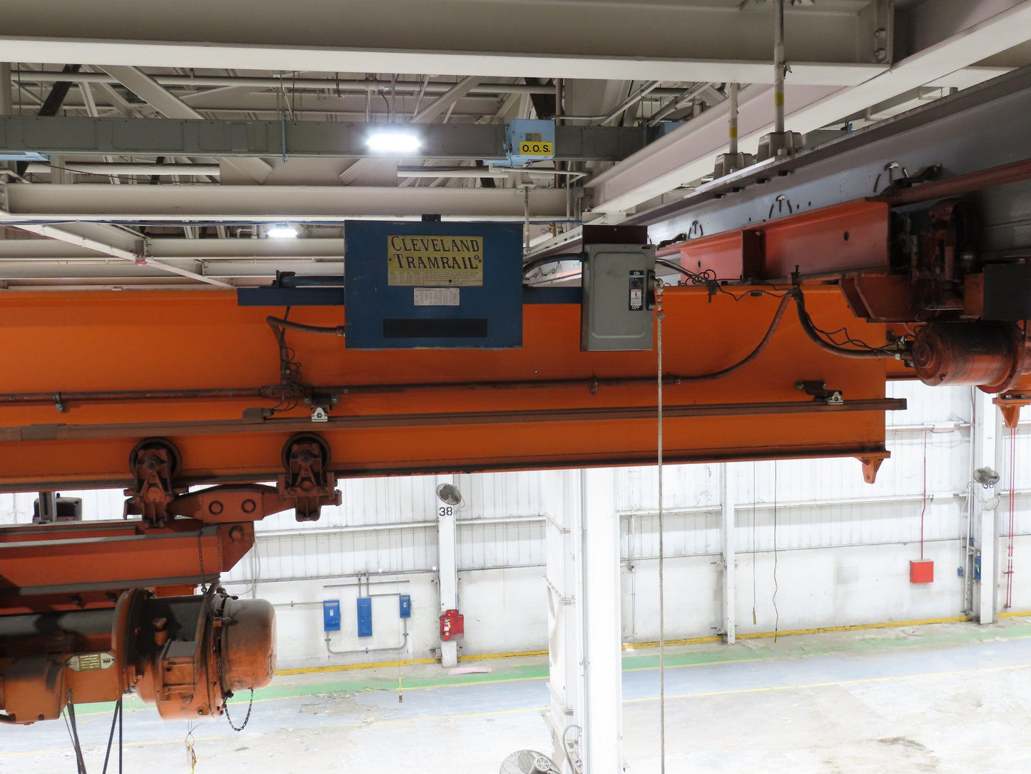 Cleveland Tramrail P&H 4 Ton Underhung Bridge Crane 45' 10" Span w/Remote