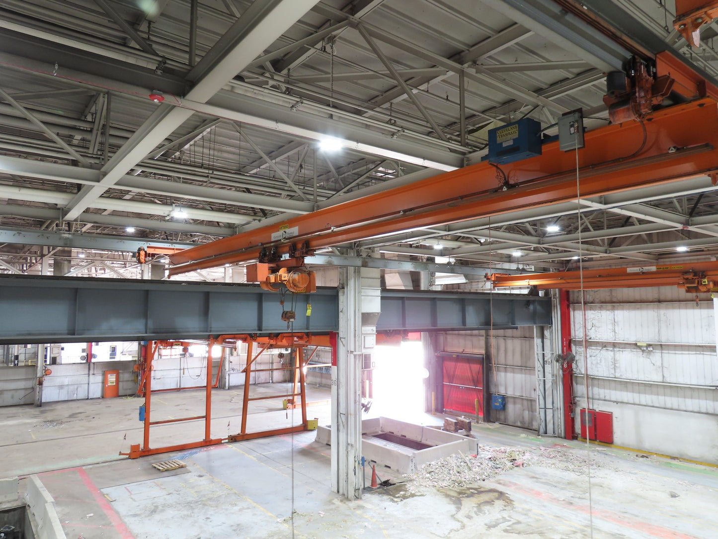 Cleveland Tramrail P&H 4 Ton Underhung Bridge Crane 45' 10" Span w/Remote