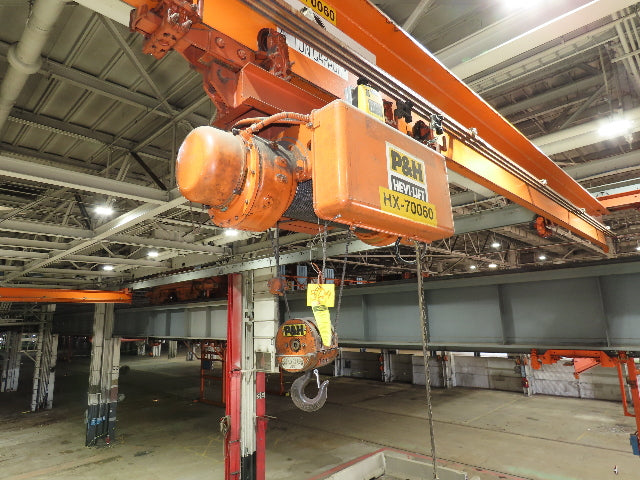 Cleveland Tramrail P&H 4 Ton Underhung Bridge Crane 45' 10" Span w/Remote