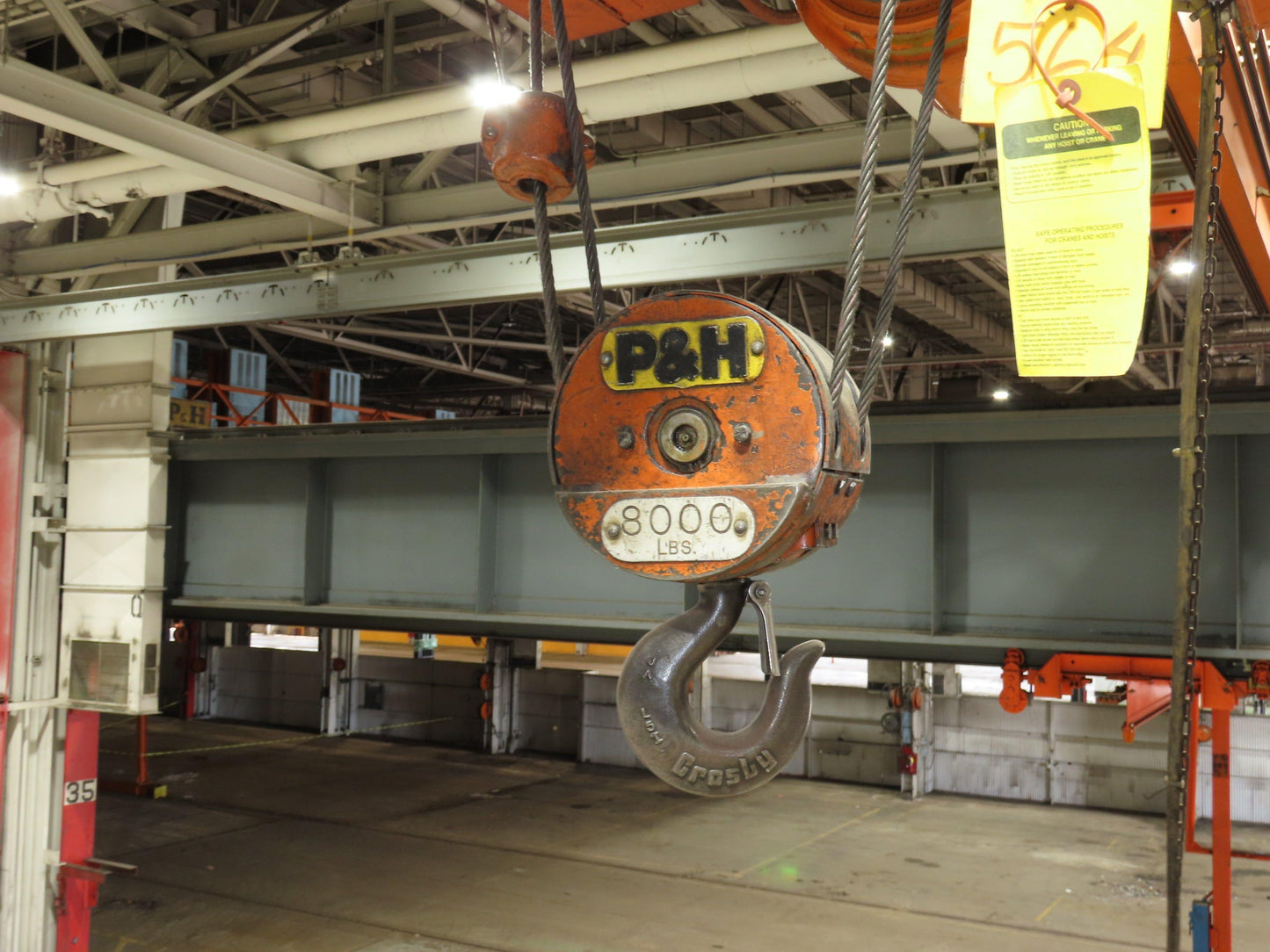 Cleveland Tramrail P&H 4 Ton Underhung Bridge Crane 45' 10" Span w/Remote