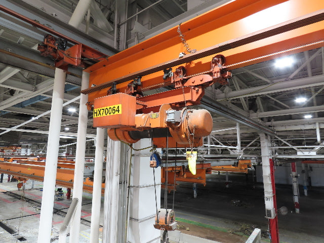 Cleveland Tramrail P&H 4 Ton Underhung Bridge Crane 45' 10" Span w/Remote