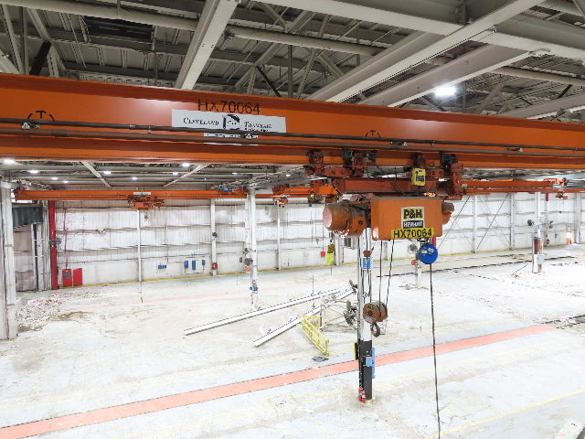Cleveland Tramrail P&H 4 Ton Underhung Bridge Crane 45' 10" Span w/Remote