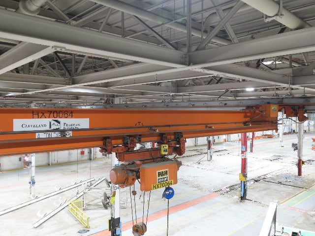 Cleveland Tramrail P&H 4 Ton Underhung Bridge Crane 45' 10" Span w/Remote