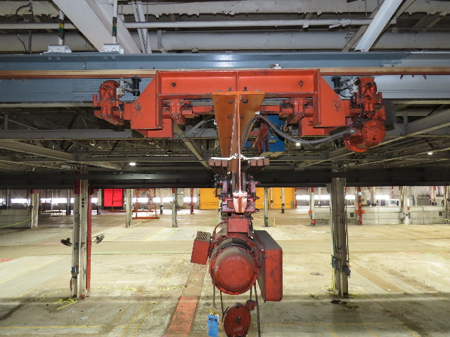 Cleveland Tramrail P&H 3 Ton Single Girder Underhung Bridge Crane 45' 10" Span