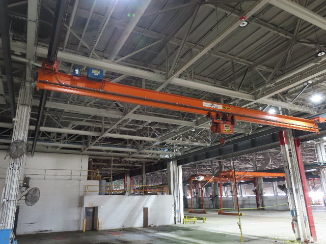 Cleveland Tramrail P&H 3 Ton Single Girder Underhung Bridge Crane 45' 10" Span