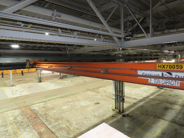 Cleveland Tramrail P&H 2 Ton Single Girder Underhung Bridge Crane 45' 10" Span