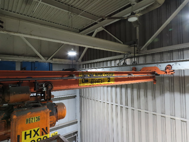 Cleveland Tramrail P&H 1 Ton Single Girder Underhung Bridge Crane 14' Span