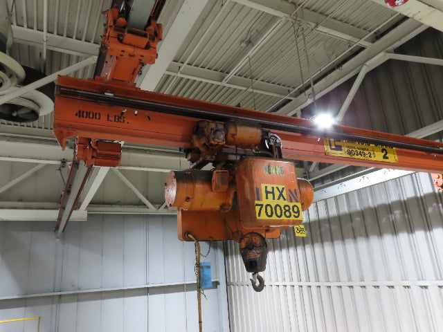 Cleveland Tramrail P&H 1 Ton Single Girder Underhung Bridge Crane 14' Span