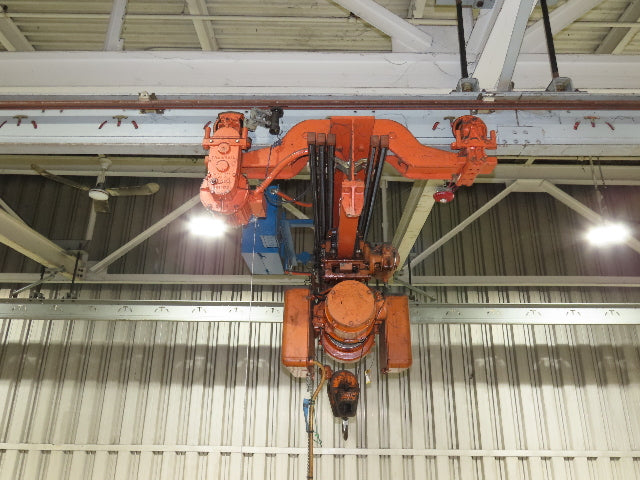 Cleveland Tramrail P&H 1 Ton Single Girder Underhung Bridge Crane 14' Span