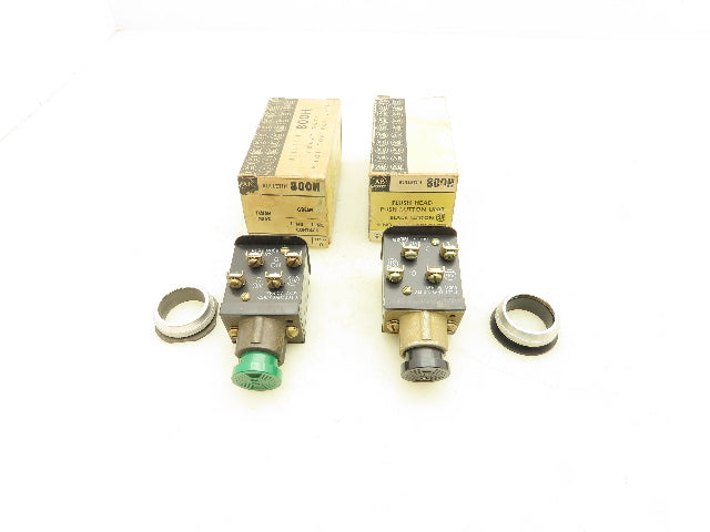 Allen Bradley 800H-AK1A Flush Head Push Button Unit Black Green Ser A Mixed Lot