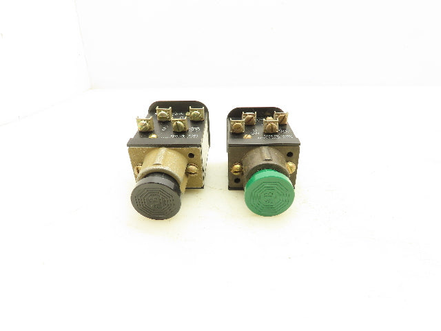 Allen Bradley 800H-AK1A Flush Head Push Button Unit Black Green Ser A Mixed Lot