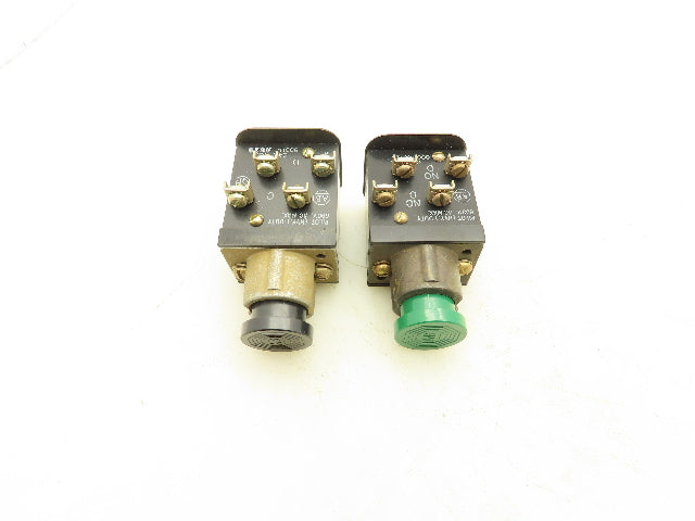Allen Bradley 800H-AK1A Flush Head Push Button Unit Black Green Ser A Mixed Lot