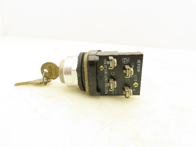 Allen Bradley 800T-NX191B Cylinder Lock Push Button 30 mm Ser A 1 NO 1 NC Keyed