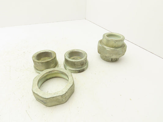 A/SA105 2" Threaded Pipe Fitting Union Lot of 2