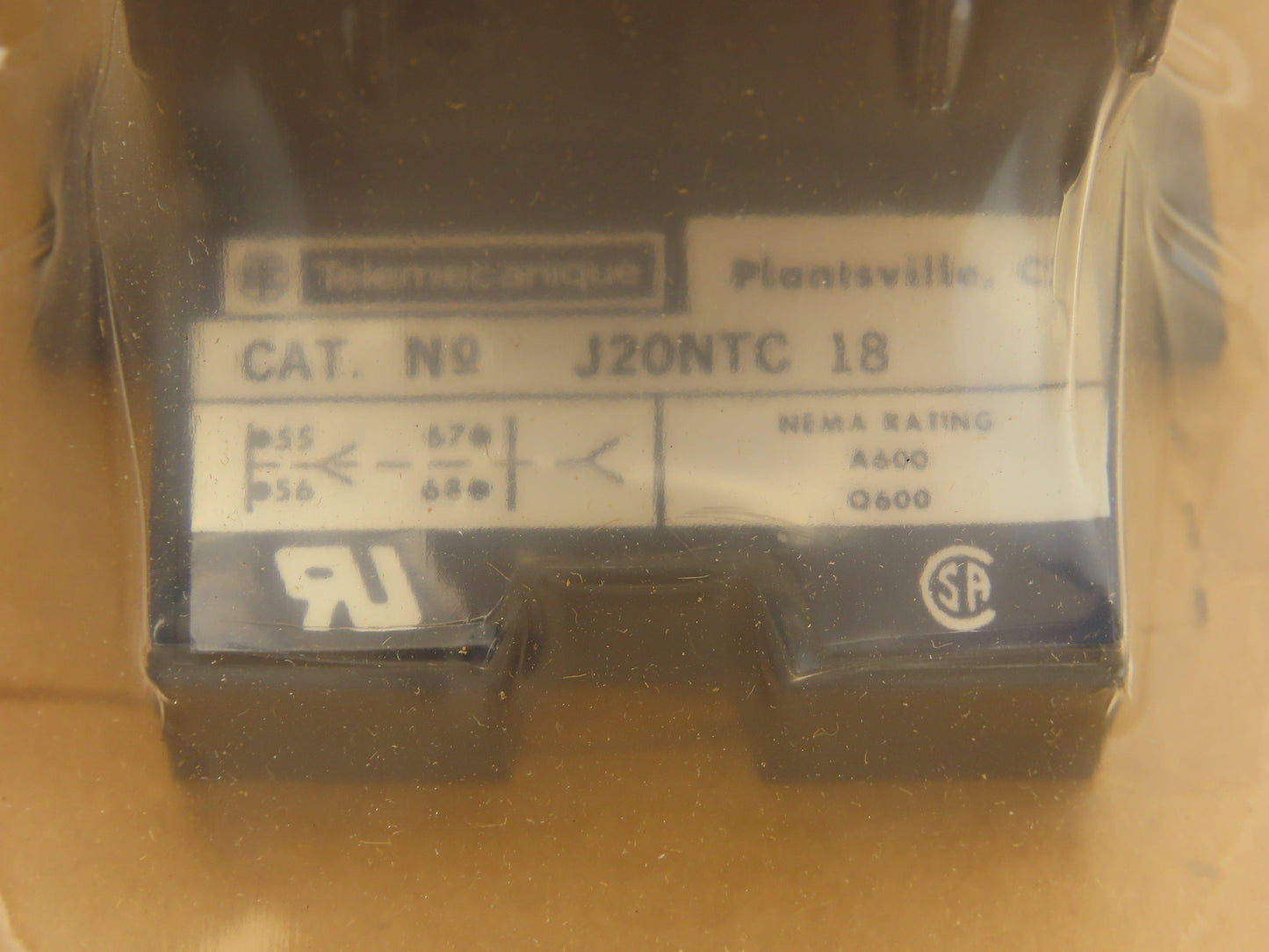 Telemecanique J20NTC18 Pneumatic Timing Control Relay 10-180 Sec On Delay