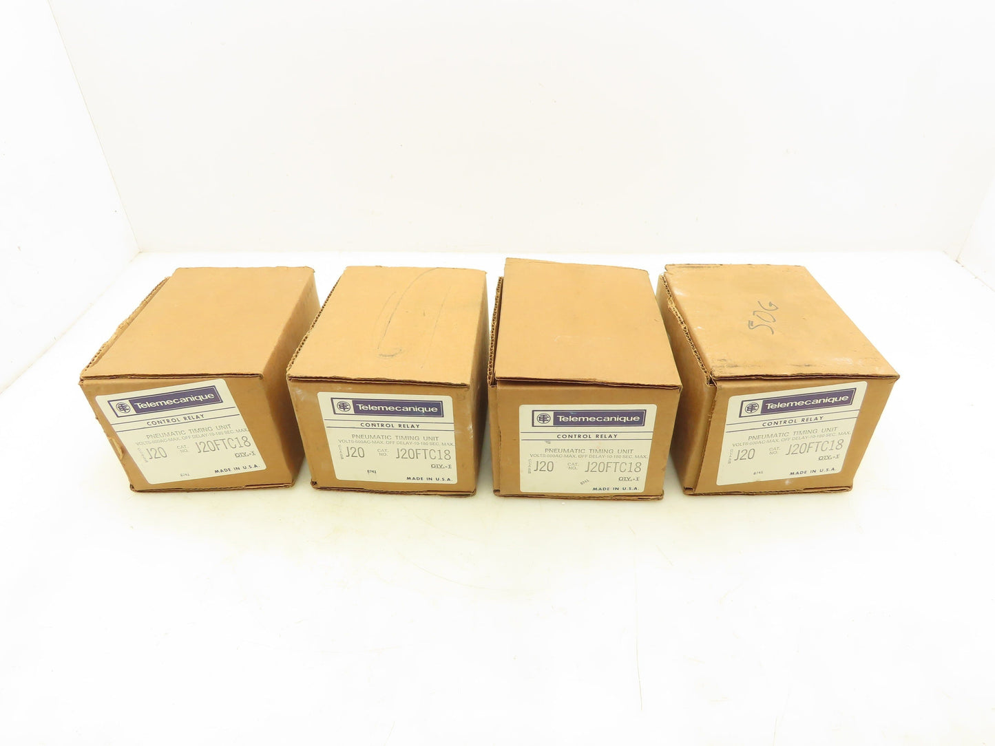 Telemecanique J20FTC18 Pneumatic Timing Control Relay 180 Sec Off Delay Lot of 4