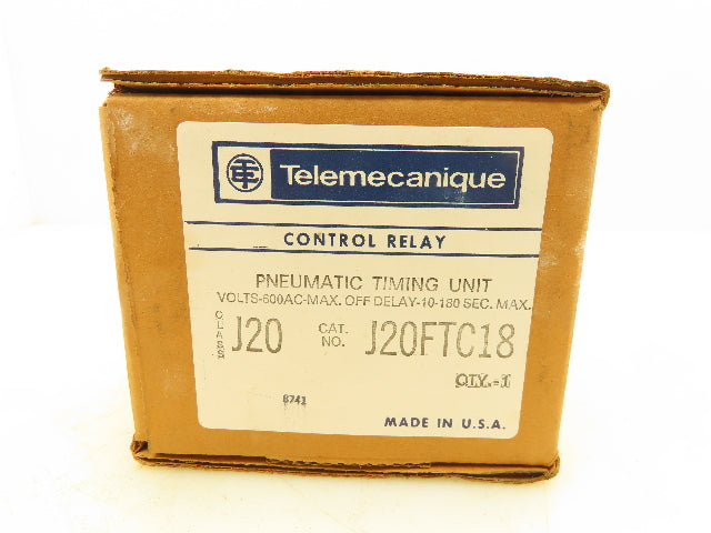 Telemecanique J20FTC18 Pneumatic Timing Control Relay 180 Sec Off Delay Lot of 4