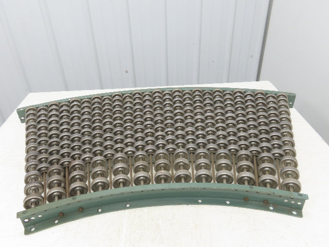 Hytrol 24"x 45° Curve Steel Skate Wheel Roller Gravity Conveyor Section