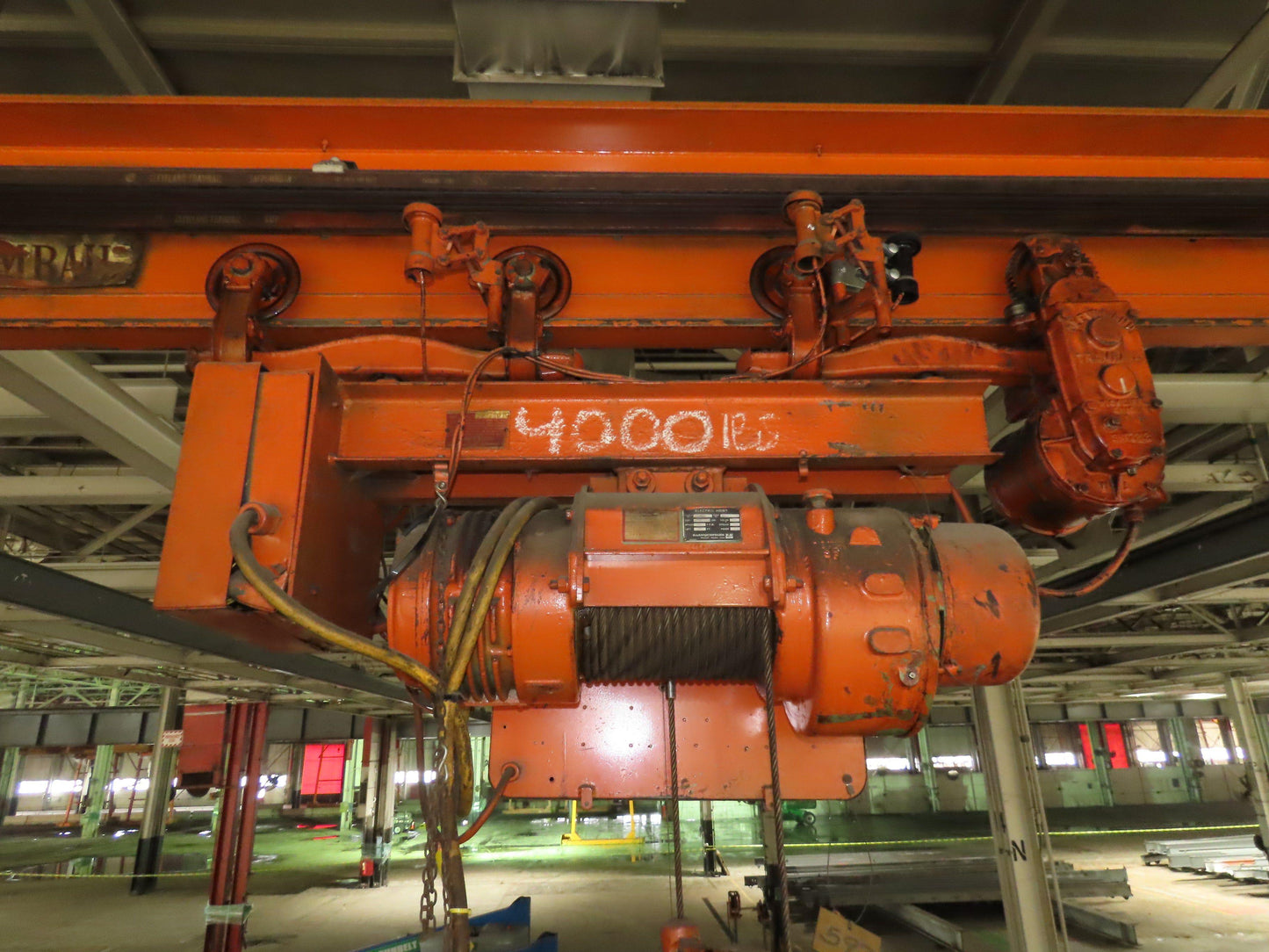 Cleveland Tramrail P&H 2 Ton Single Girder Underhung Bridge Crane 28' 4" Span