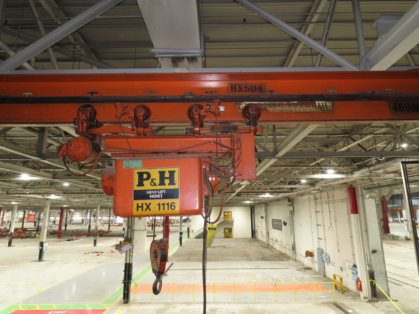 Cleveland Tramrail P&H 2 Ton Single Girder Underhung Bridge Crane 28' 4" Span