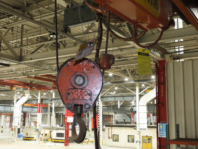 Cleveland Tramrail P&H 2 Ton Single Girder Underhung Bridge Crane 28' 4" Span