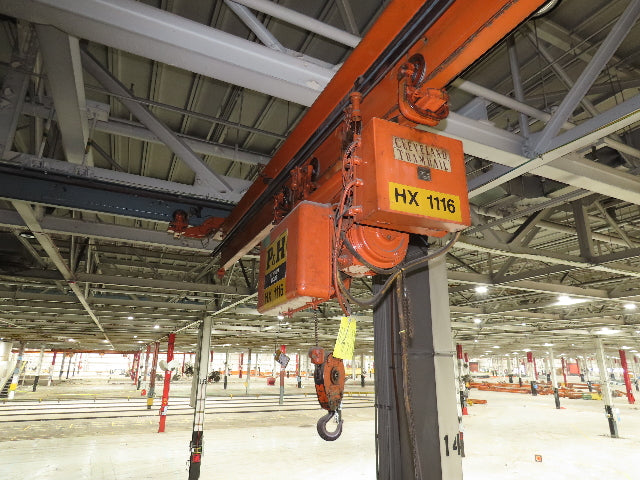 Cleveland Tramrail P&H 2 Ton Single Girder Underhung Bridge Crane 28' 4" Span