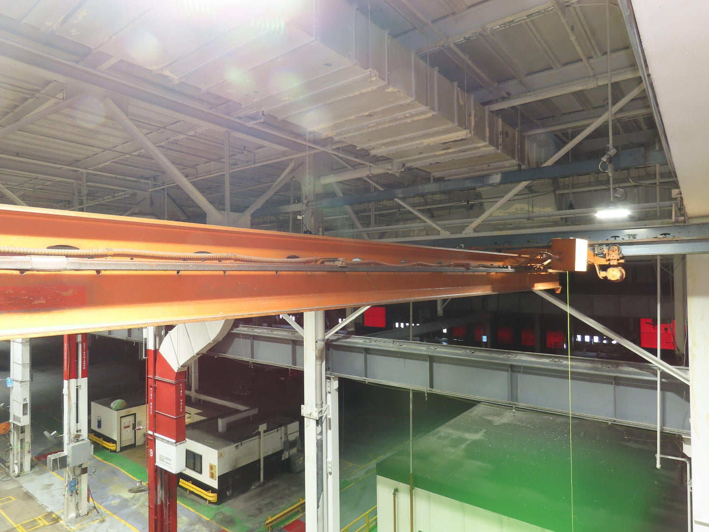 Cleveland Tramrail P&H 1 Ton Single Girder Underhung Bridge Crane 45' 10" Span