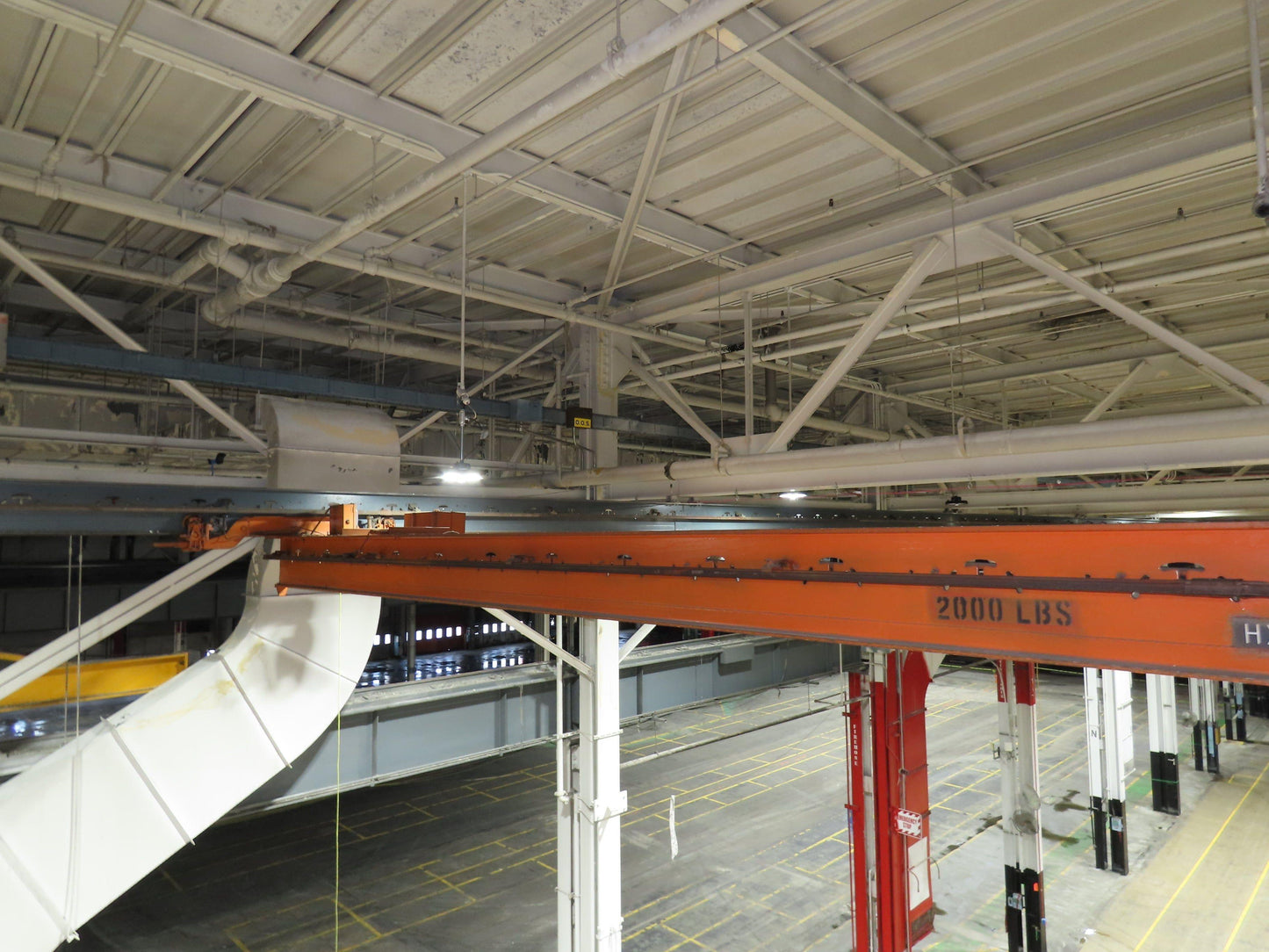 Cleveland Tramrail P&H 1 Ton Single Girder Underhung Bridge Crane 45' 10" Span