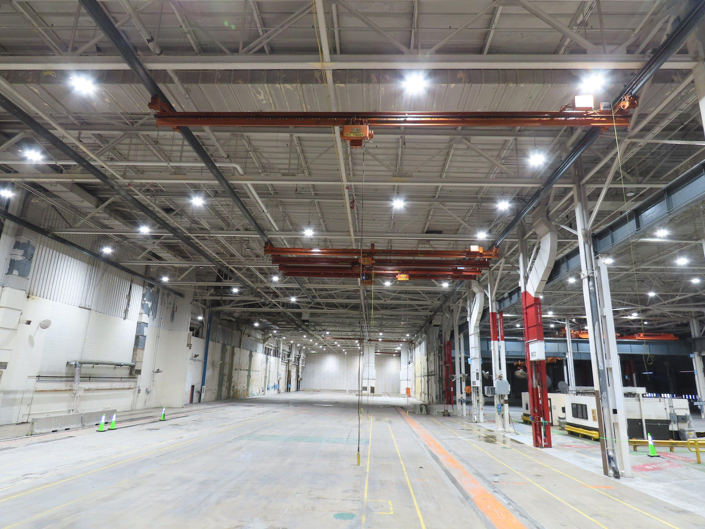 Cleveland Tramrail P&H 1 Ton Single Girder Underhung Bridge Crane 45' 10" Span