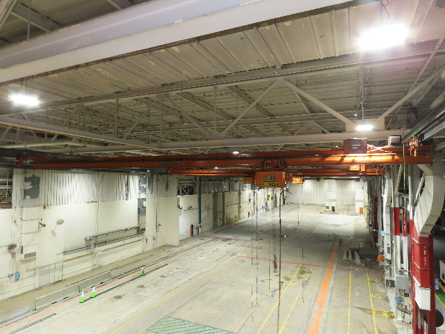 Cleveland Tramrail P&H 1 Ton Single Girder Underhung Bridge Crane 45' 10" Span
