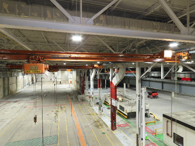 Cleveland Tramrail P&H 1 Ton Single Girder Underhung Bridge Crane 45' 10" Span