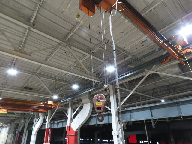 Cleveland Tramrail P&H 1 Ton Single Girder Underhung Bridge Crane 45' 10" Span