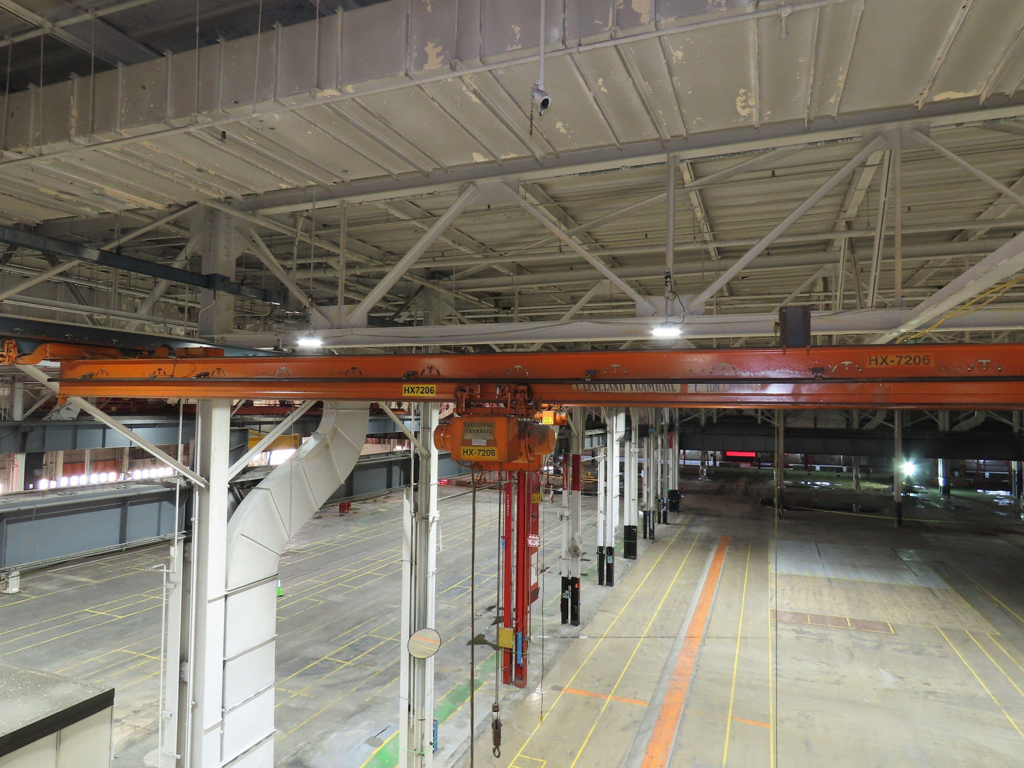 Cleveland Tramrail P&H 1/2 Ton Single Girder Underhung Bridge Crane 45' 10" Span
