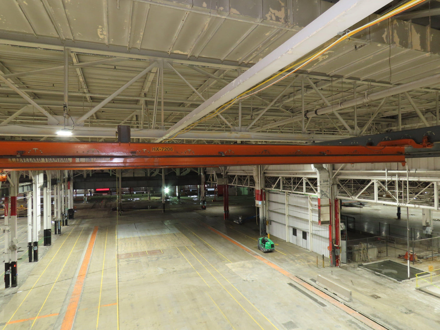 Cleveland Tramrail P&H 1/2 Ton Single Girder Underhung Bridge Crane 45' 10" Span