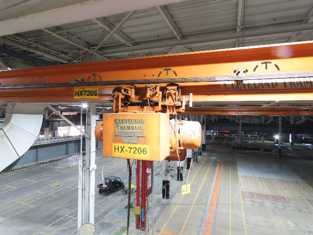 Cleveland Tramrail P&H 1/2 Ton Single Girder Underhung Bridge Crane 45' 10" Span