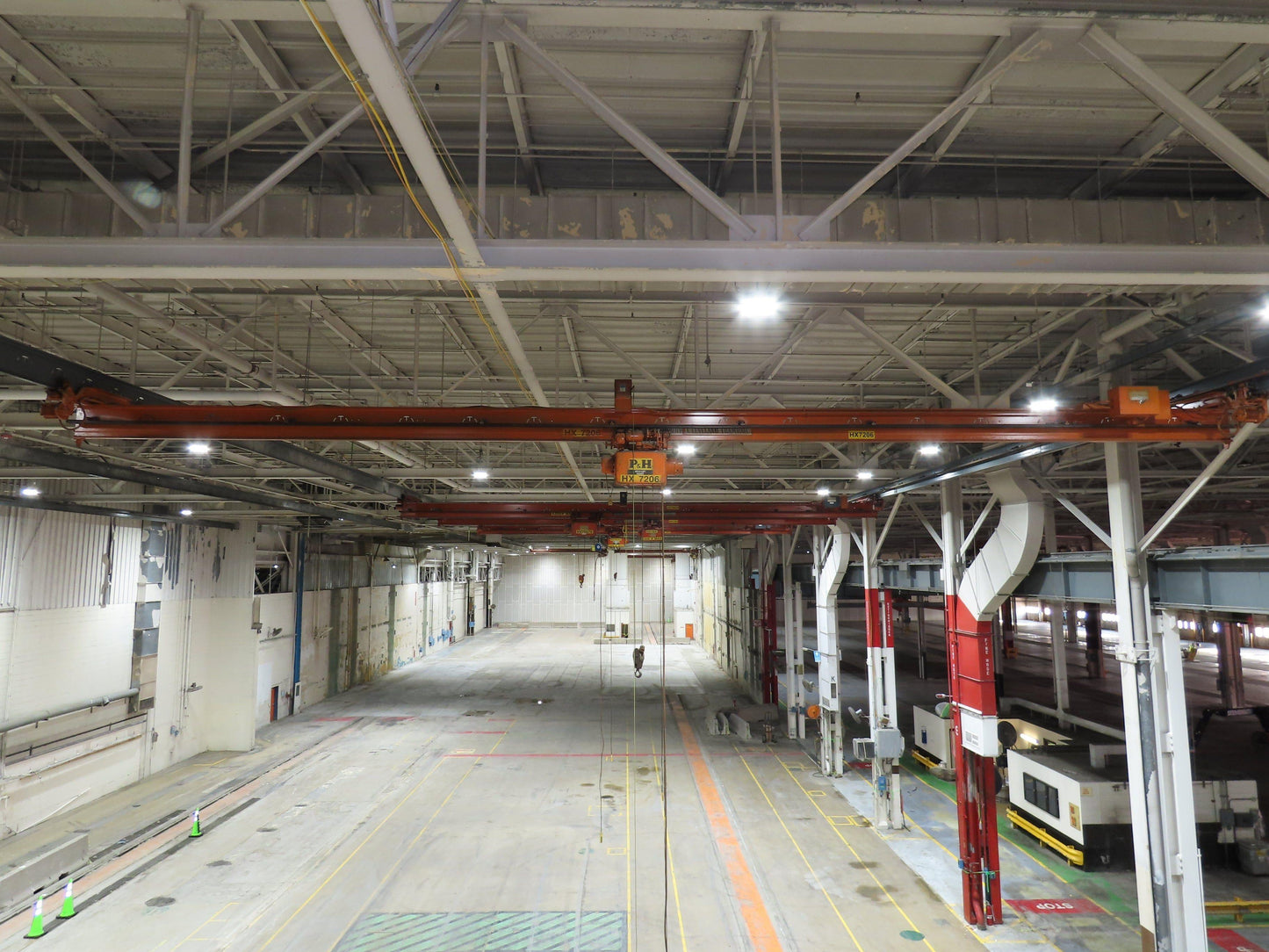 Cleveland Tramrail P&H 1/2 Ton Single Girder Underhung Bridge Crane 45' 10" Span