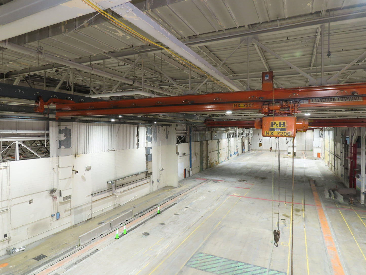 Cleveland Tramrail P&H 1/2 Ton Single Girder Underhung Bridge Crane 45' 10" Span