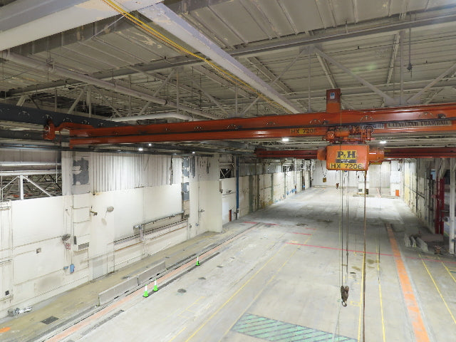 Cleveland Tramrail P&H 1/2 Ton Single Girder Underhung Bridge Crane 45' 10" Span