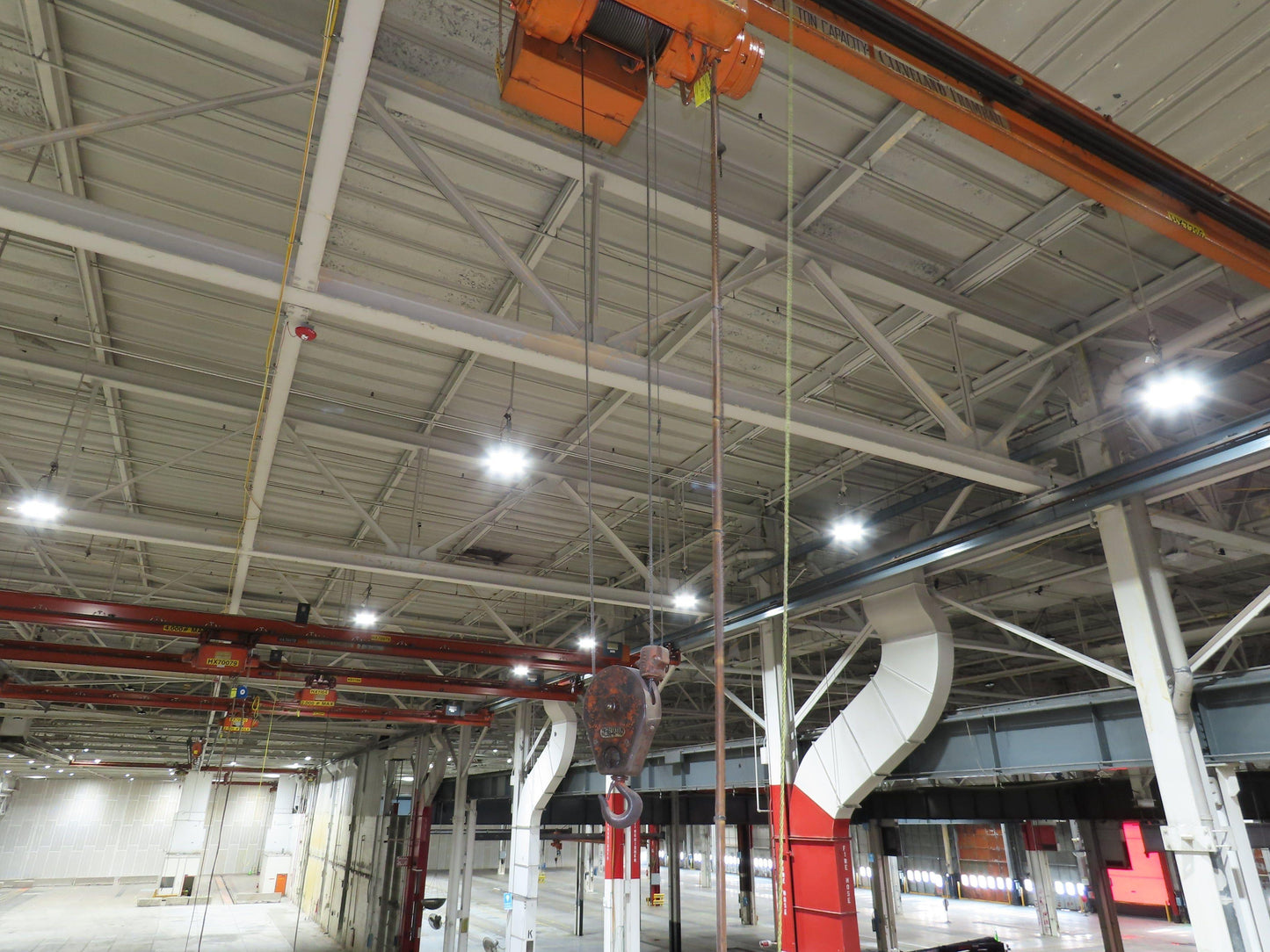 Cleveland Tramrail P&H 1/2 Ton Single Girder Underhung Bridge Crane 45' 10" Span