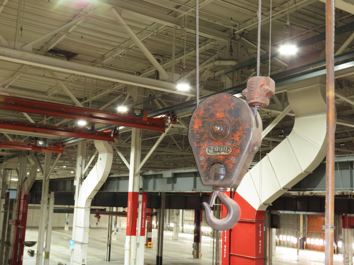 Cleveland Tramrail P&H 1/2 Ton Single Girder Underhung Bridge Crane 45' 10" Span