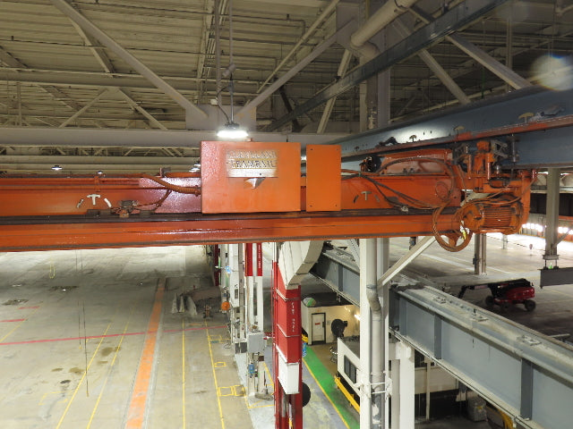 Cleveland Tramrail P&H 1/2 Ton Single Girder Underhung Bridge Crane 45' 10" Span