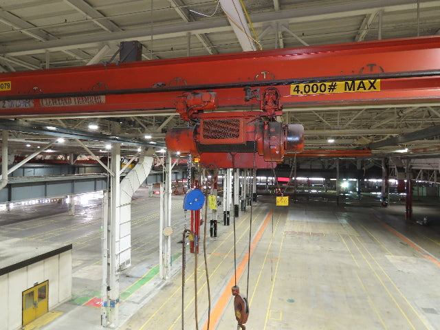 Cleveland Tramrail P&H 2 Ton Single Girder Underhung Bridge Crane 45' 10" Span
