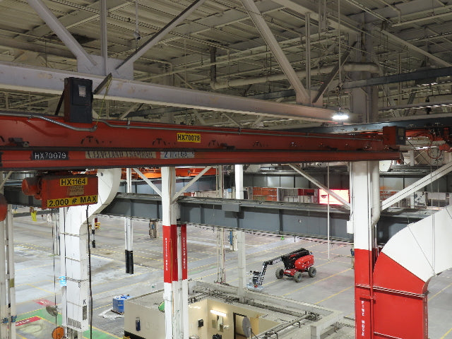 Cleveland Tramrail P&H 2 Ton Single Girder Underhung Bridge Crane 45' 10" Span