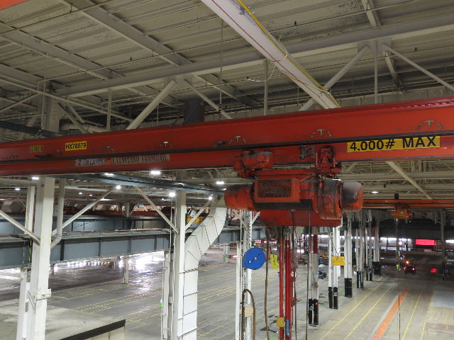 Cleveland Tramrail P&H 2 Ton Single Girder Underhung Bridge Crane 45' 10" Span