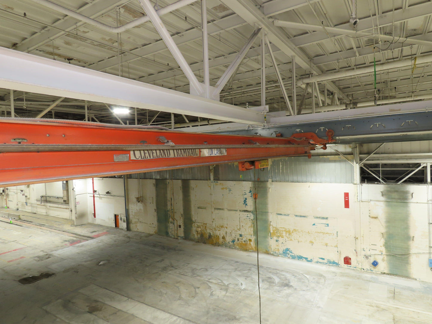 Cleveland Tramrail P&H 1 Ton Single Girder Underhung Bridge Crane 26' 9" Span