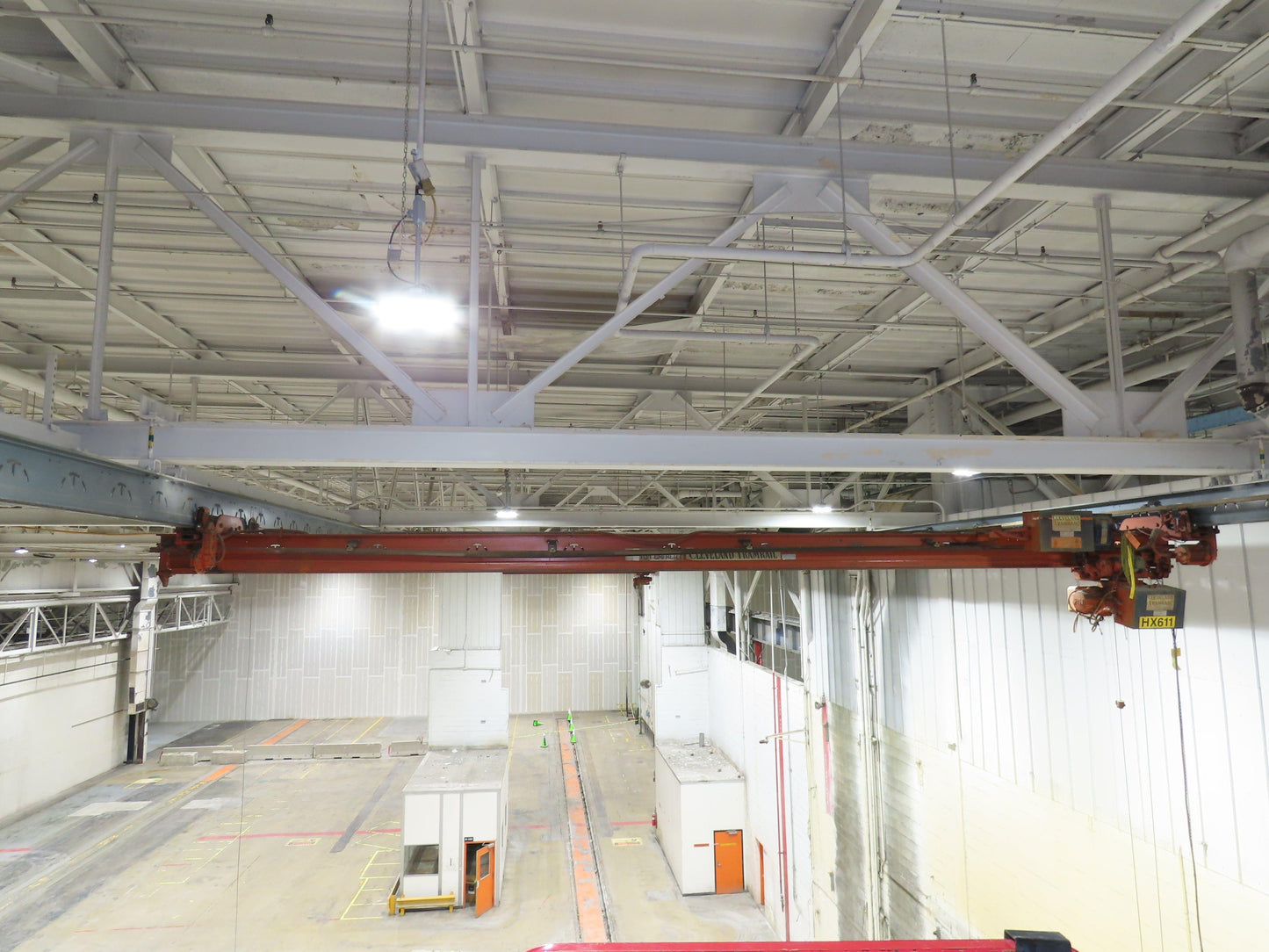 Cleveland Tramrail P&H 1 Ton Single Girder Underhung Bridge Crane 26' 9" Span