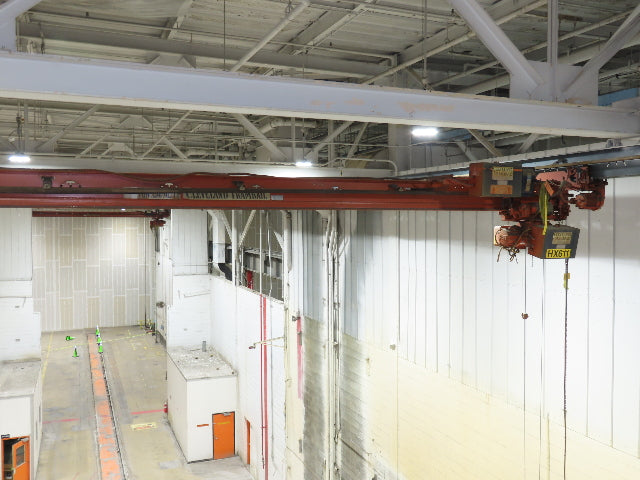 Cleveland Tramrail P&H 1 Ton Single Girder Underhung Bridge Crane 26' 9" Span