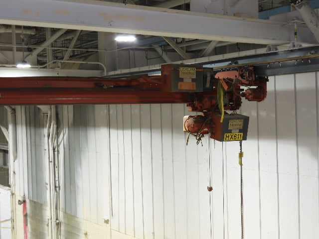 Cleveland Tramrail P&H 1 Ton Single Girder Underhung Bridge Crane 26' 9" Span