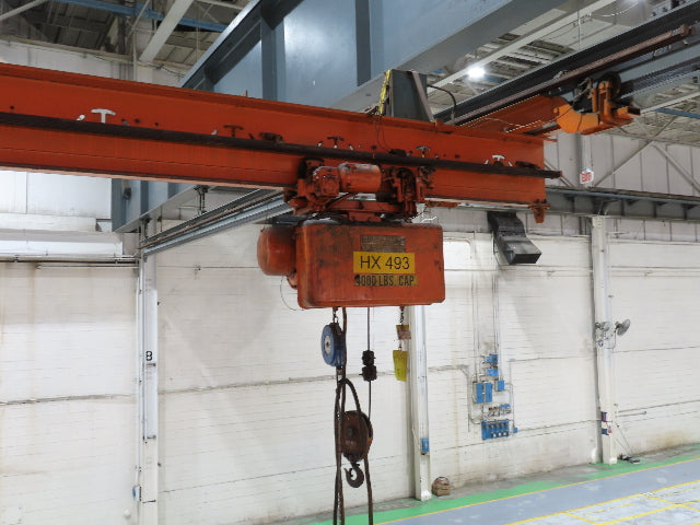 Cleveland Tramrail P&H 2 Ton Single Girder Underhung Bridge Crane 46' Span