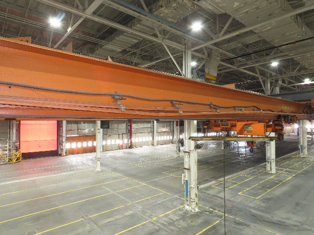 Cleveland Tramrail P&H 7.5 Ton Double Girder Underhung Bridge Crane 45' 10" Span